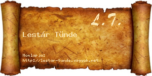 Lestár Tünde névjegykártya